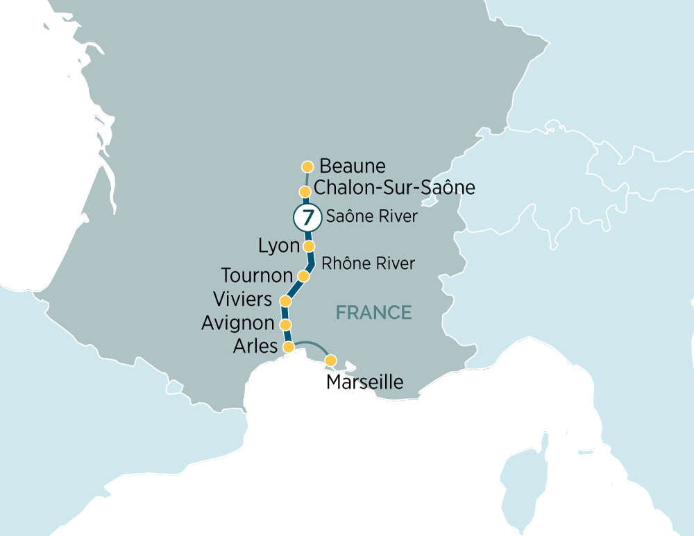 Sensations of Lyon & Provence map